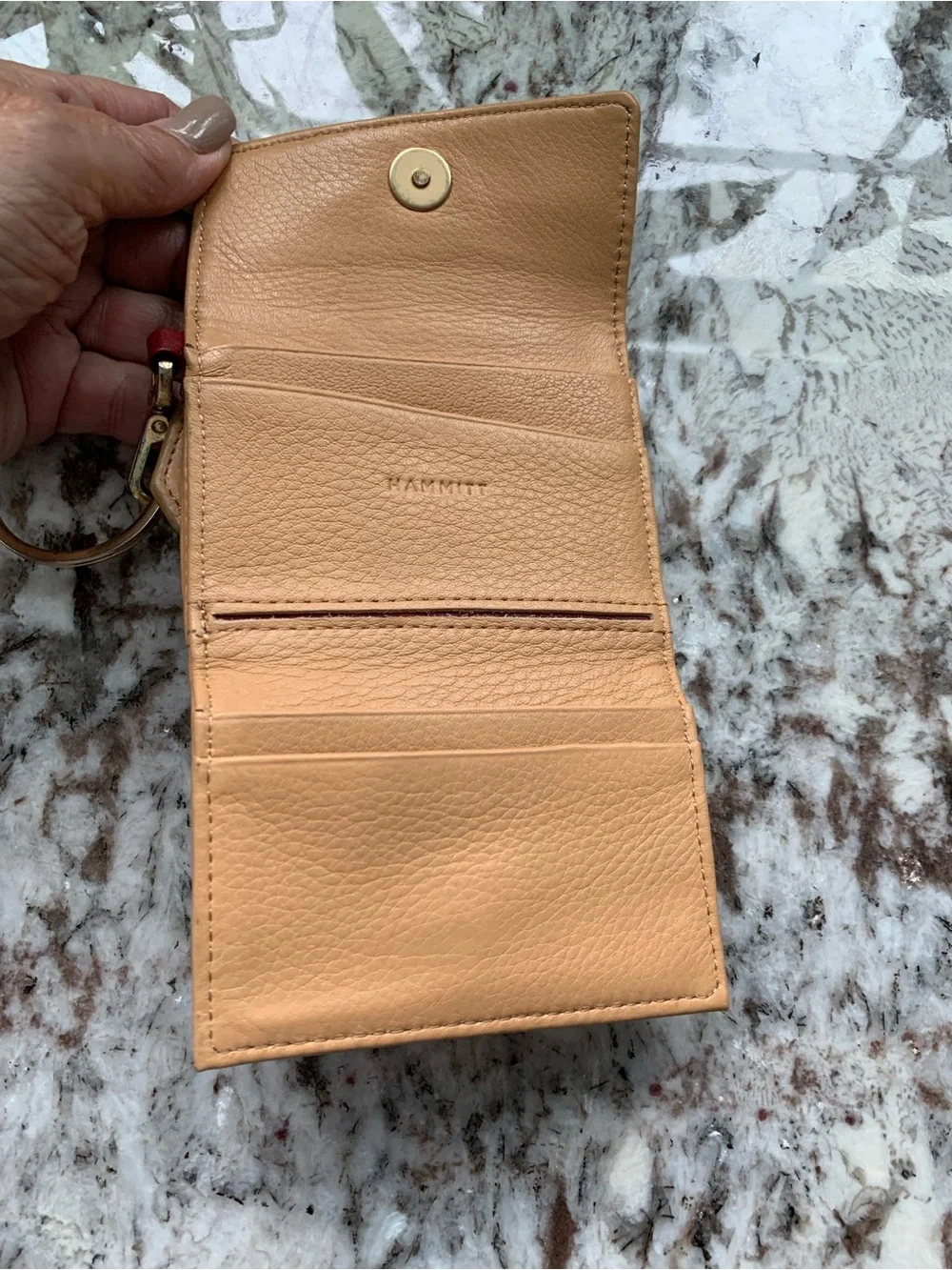 HAMMITT wallet card holder keychain AMAZING LEATHER MSRP $145
